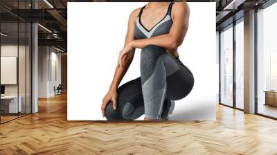 Studio shot of a sporty young woman posing isolated on a transparent png background Wall mural