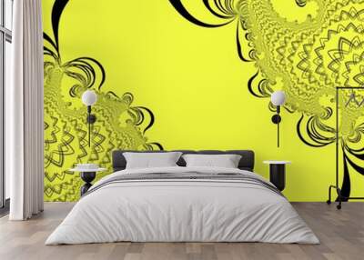 YELLOW BLACK COLOR ART Wall mural