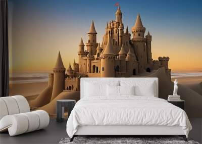 Sand castle in the beach Wall mural