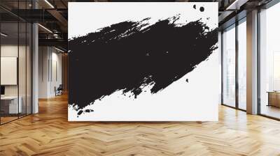 Black paint, ink brush, brush strokes, brushes, lines, frames, box, grungy. Grungy brushes collection. Brush stroke paint boxes on white background - stock vector.  Wall mural