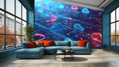 electronic circuit background Wall mural