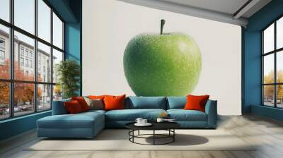 green apple on white background Wall mural