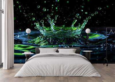 water splash on black Wall mural