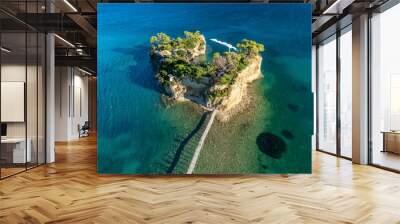 Aerial view of the Cameo island in Zakynthos, Greece Wall mural