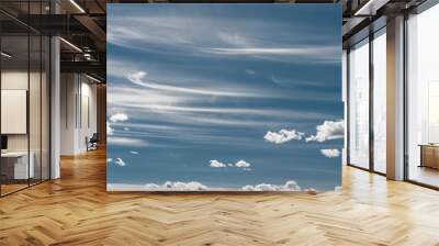 Background with a beautiful sky. White clouds on a blue sky Wall mural