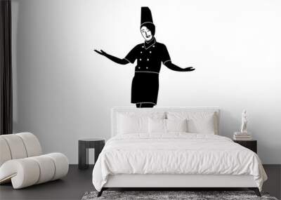 silhouette of a female chef Wall mural