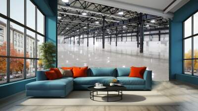 New modern storehouse, background for industry Wall mural