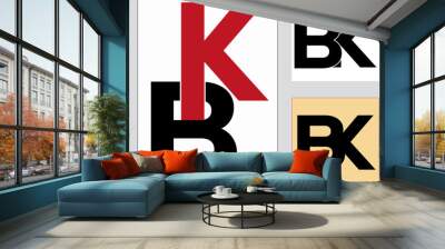 NEW BEST BK creative initial latter logo.BK abstract.BK latter vector Design.BK Monogram logo design .company logo Wall mural