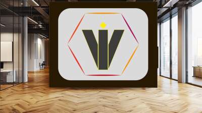 NEW BEST VI creative initial latter logo.VI abstract.VI latter vector Design.VI Monogram logo design. Wall mural