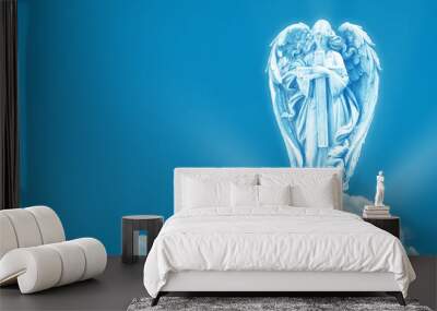 Beautiful angel standing on a cloud Wall mural