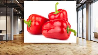 three red sweet peppers Wall mural