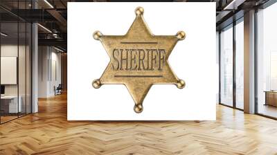 Vintage sheriff star badge Wall mural