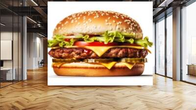 hamburger portrait isolated white background Wall mural