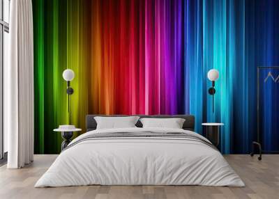 Colorful spectrum rainbow vertical lines - AI Generated Wall mural