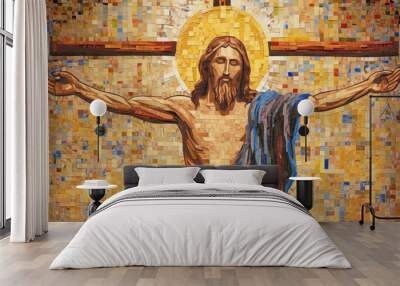 Jesus Christ on the cross - AI Generated Wall mural