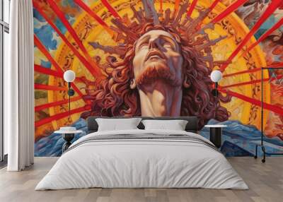 Jesus Christ on the cross - AI Generated Wall mural