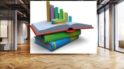 BOOK AND GRAPH - 3D Wall mural