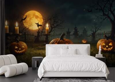 halloween background with pumpkin Wall mural