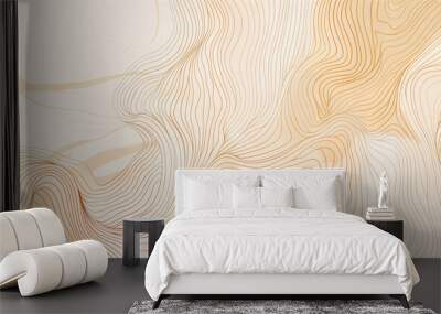 Abstract beige line art Wall mural