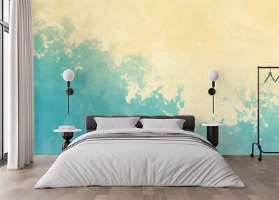 Abstract light blue and cream white pastel watercolor background banner Wall mural