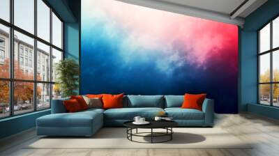 Abstract red, white and blue smoke cloud texture Wall mural