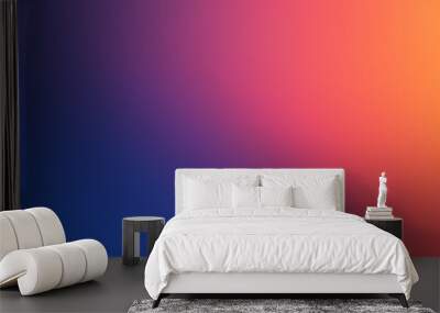 Dark blue and orange gradient abstract background banner with blur Wall mural