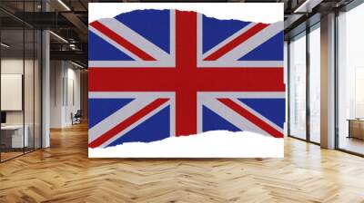 United Kingdom flag on torn paper Wall mural