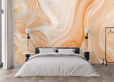 White and cream marble pattern, swirling lines in soft pastel tones, texture for an elegant background design with a detailed wood grain effect. Wall mural