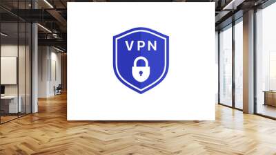 Virtual private network icon. Shield with VPN vector icon Wall mural