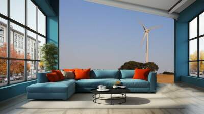 Wind turbine in field Wall mural