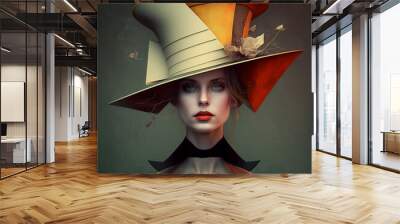 Big elaborate hat fashion concept. Created using ai generative.  Wall mural