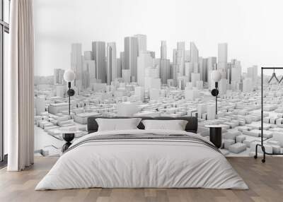 3d city panorama Wall mural