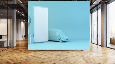 Blank mobile delivery concept Wall mural