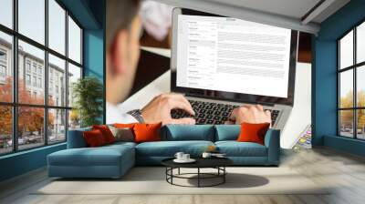 businessman sending mail with computer Wall mural