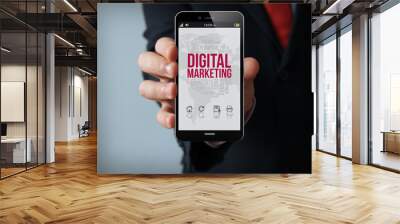 digital marketing businessman smartphone Wall mural