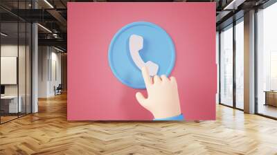 Phone contact button Wall mural