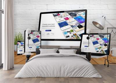 website builder responsive design screen multidevices Wall mural