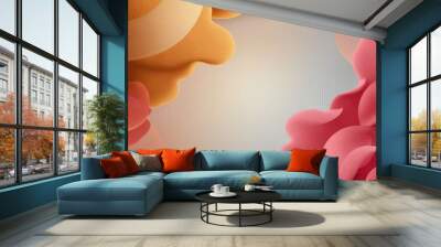 Abstract Fluid Shapes, Colorful Dynamic Design on grainy gradient colorful with copy space for any design Wall mural