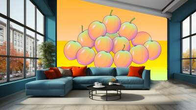 Marian plums background,Marian plums overflowed on the floor,Marian plums,fruit oerflowed,fruit,yellow fruit Wall mural