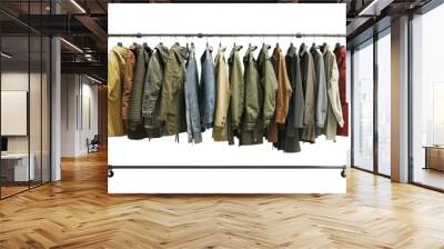 A rack of clothes hangs on a rack Wall mural