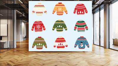 Christmas sweater collection Ugly Christmas sweater Wall mural