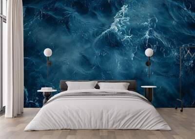 Abstract Aerial View of Deep Blue Ocean Wall mural