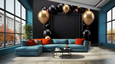 Grand opening background with colorful balloons decoration Wall mural