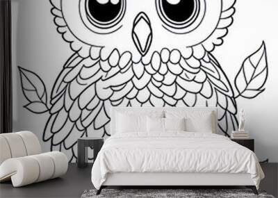 Owl coloring pages for kids Wall mural