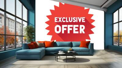 Exclusive offer banner sticker icon. Special offer badge. Can be used for advertising, social media post, store badge vector. Wall mural