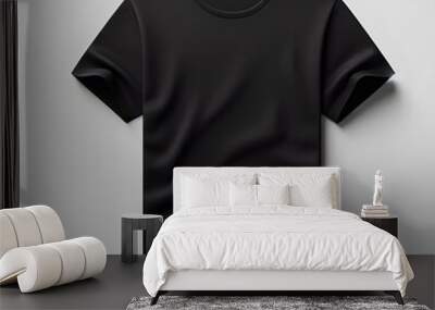 Black blank t-shirt white and gray background Wall mural