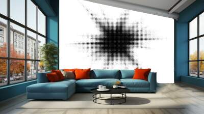 Burst Halftone light effect. glowing light burst. abstract grunge halftone dots background. Wall mural