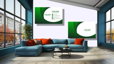 Business card template. green and black color combination gradient Wall mural