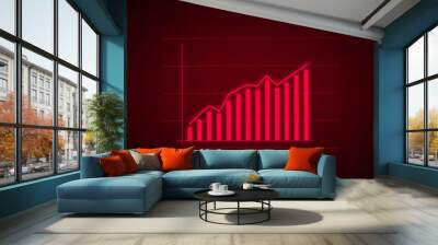 Business graph growth illustration . Wall mural