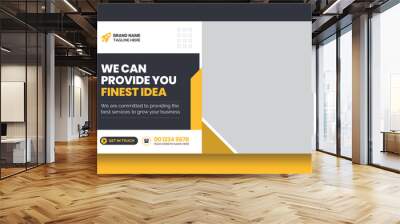 Business youtube thumbnail and web banner design template Wall mural